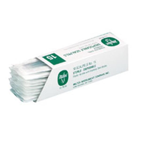 Miltex-Integra Scalpel Surgical #15 Plastic Sterile Disposable 10/Box, 100 Bx/Ca - 4-415