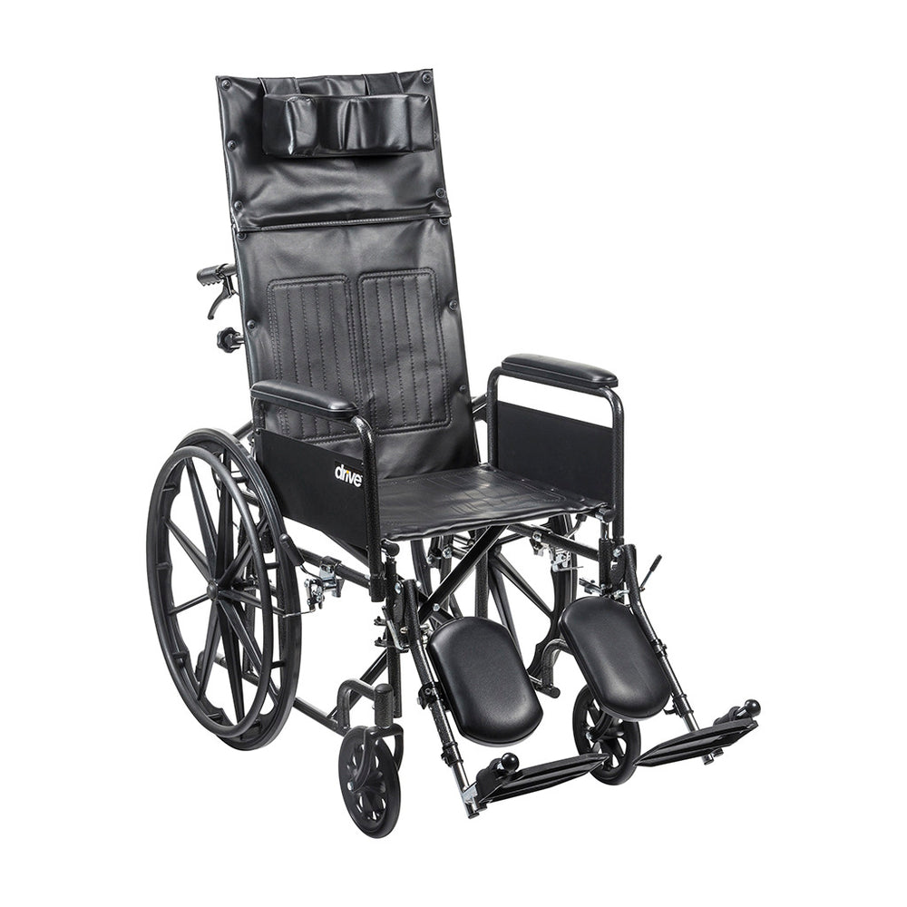 Drive Medical Silver Sport Recliner with Vinyl Upholstery, 16" Detachable Full arm - SSP16RBDFAV
