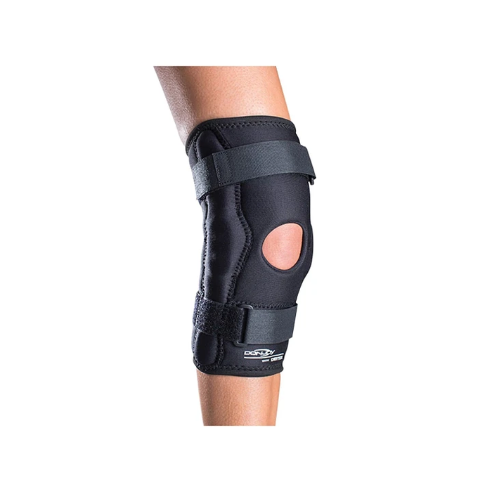DonJoy Economy - Knee Brace Medium Pull-On / Hook and Loop Closure 18-1/2 to 21 Inch Thigh Circumference / 14 to 15 Inch Mid-Patella Circumference / 14 to 16 Inch Calf Circumference Left or Right Knee - 11-0671-3-0031