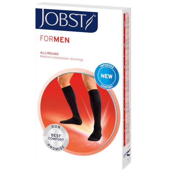 JOBST® forMen Knee High 30-40 Open Toe Softfit Black M - 6053261