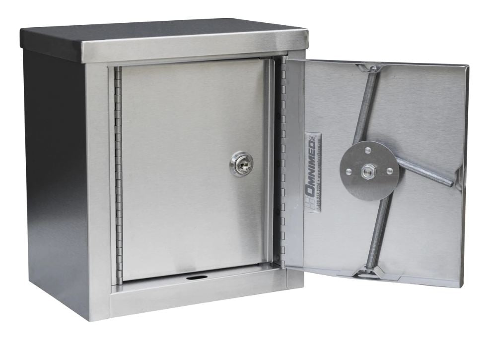 Omnimed 181501 Mini Double Door Narcotic Cabinet - 9”H X 8”W X5 5⁄8”D