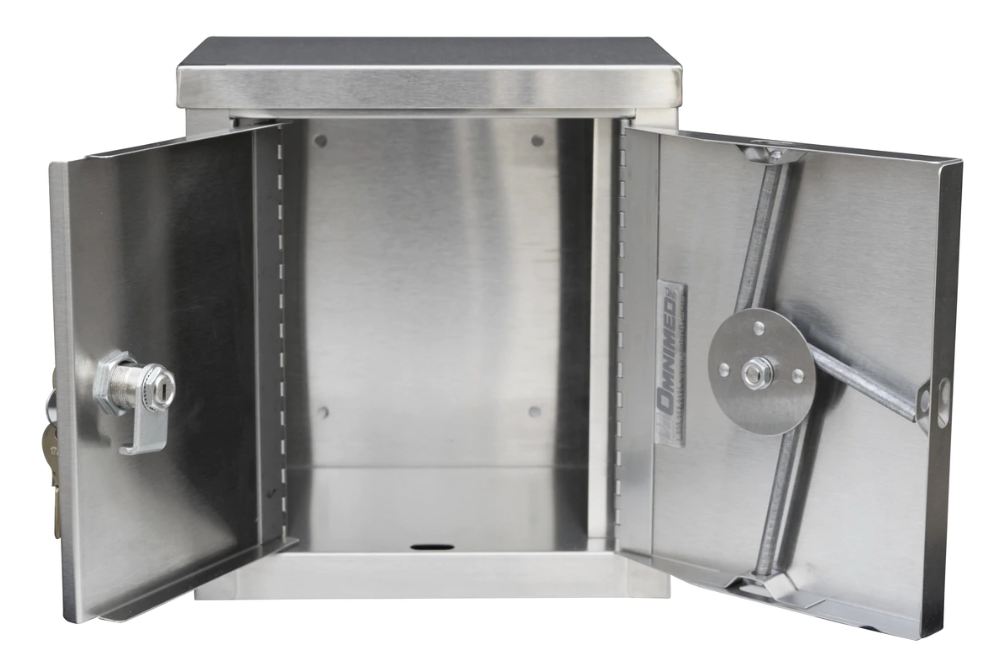Omnimed 181501 Mini Double Door Narcotic Cabinet - 9”H X 8”W X5 5⁄8”D