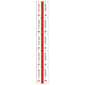 Tabbies Alphabetical Exhibit Index Tabs, Red Color Edge - 1" in, 5 Pack per Box