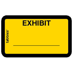Tabbies Legal Exhibit Labels - 5-1/4"W x 3-1/4"H, 252 labels per Pack