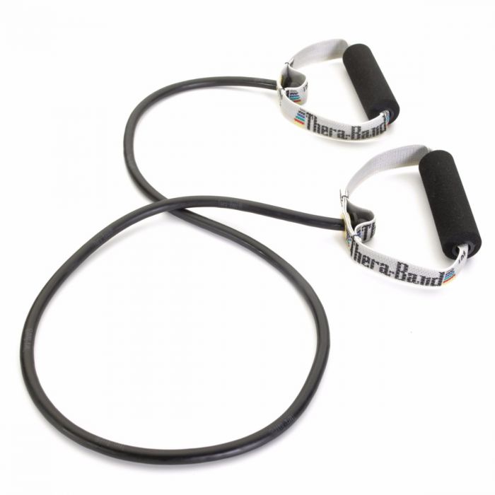 TheraBand - Exercise Resistance Tubing with Handles Black 50 Inch Length X-Heavy Resistance - 21735