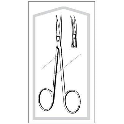 Sklar Econo Iris Scissors 3-1/2 Inch Length Floor Grade Stainless Steel Sterile Curved Sharp / Sharp - 96-2471