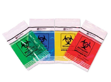 Market Lab Inc Safeguard Specimen Transport Bag with Document Pouch SafeGuard 6 X 10 Inch Plastic Biohazard Symbol / Storage Instructions Zip Closure NonSterile - 7065-BL