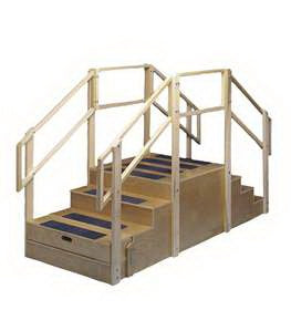 Bailey - Training Staircase 10 X 59-1/4 X 96 Inch, 6 X 10 Inch Steps, 24 X 36 X 36 Inch Platform - 71148
