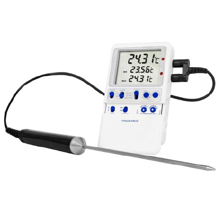 VWR International VWR Traceable Digital Freezer Thermometer Fahrenheit / Celsius -148° to 158°F (-100° to 70°C) Bullet Probe Wall Mount Battery Operated - 89369-152