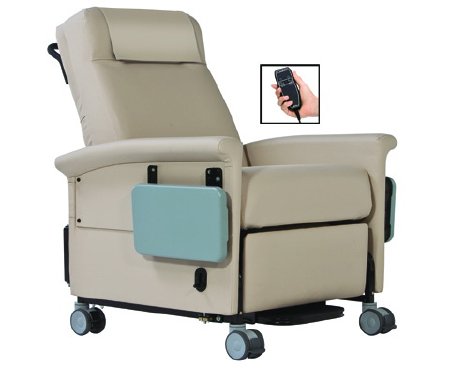 Ascent XL 66P Series - Bariatric Transport Power Recliner Gray Vinyl 4 Inch Casters - 66PT56-TS7