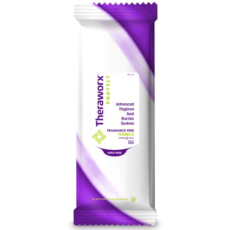 Theraworx Protect Advanced Hygiene Barrier System - Rinse-Free Bath Wipe Soft Pack Cocamidopropyl Betaine Unscented 2 Count - SCP-8802FF