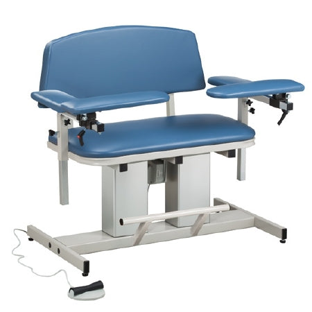 Clinton Industries Power Series Blood Drawing Chair Padded Flip Arm Slate Blue - 6361-3SB