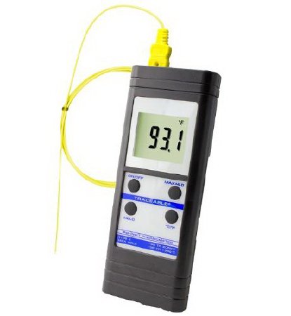 Traceable Big Digit - Digital Thermometer Fahrenheit / Celsius -58° to 2000°F (-50 to 1300°C) Type K Beaded Probe Battery Operated - 91210-07