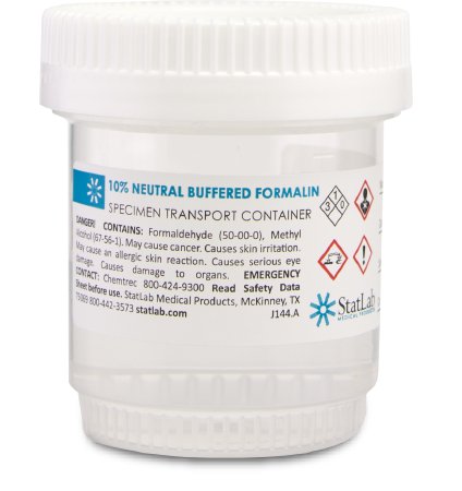 StatClick - Prefilled Formalin Container 30 mL Fill in 60 mL (2 oz.) Screw Cap Warning Label NonSterile - NB0230