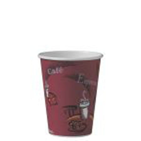 Solo Cup Solo Drinking Cup 12 oz. Bistro Print Paper Disposable - 412SIN-0041