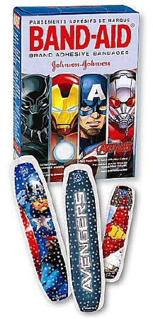 Medibadge Band-Aid Adhesive Strip 5/8 X 2-1/4 Inch / 3/4 X 3 Inch Plastic Rectangle Kid Design (Avengers) Sterile - AB179