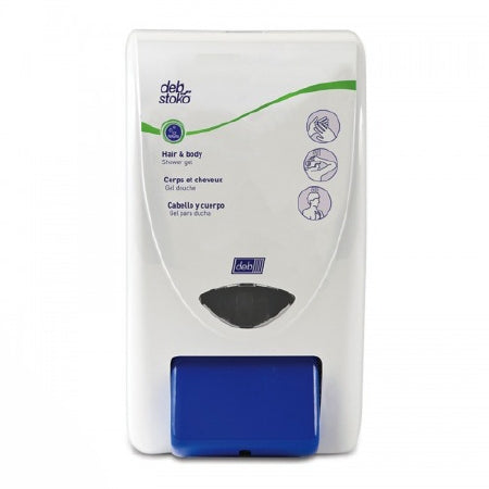 Deb Deb Cleanse Shower 2000 Skin Care Dispenser White Plastic Push Bar 2 Liter Wall Mount - SHW2LDP