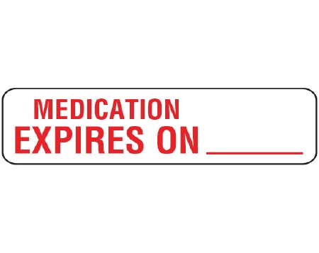 Shamrock Scientific Shamrock Pre-Printed Label Communication Fill In MEDICATION / EXPIRES ON _____ White 3/8 X 1-1/2 Inch - A-202
