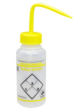 Bel-Art Products Labeled Wash Bottle Wide Mouth, 2 Color Low Density Polyethylene with Polypropylene Cap 500 mL - 116460624