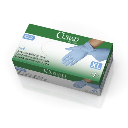 Curad - Exam Glove X-Large NonSterile Nitrile Standard Cuff Length Fully Textured Blue Chemo Tested - Medline - CUR9317