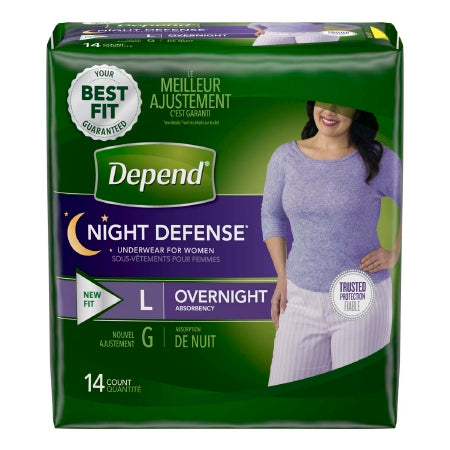 Kimberly Clark Depend Night Defense Adult Absorbent Underwear Pull On Large Disposable Heavy Absorbency - 45599