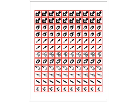 Shamrock - Pre-Printed Label Warning Label Red / White Synthetic Symbols Black Biohazard 3/4 X 3/4 Inch - GHS-PIC-34