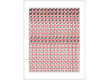 Shamrock - Pre-Printed Label Warning Label Red / White Synthetic Symbols Black Biohazard 1/2 X 1/2 Inch - GHS-PIC-12