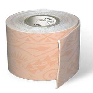 Dynamic Tape - Orthopedic Corrective Tape 4-Way Stretch Fabric 3 Inch X 5 Yard Beige Tattoo Print NonSterile - 081578558