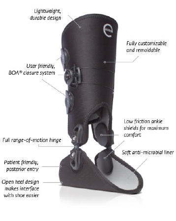 DJO Exos Ankle Brace X-Small BOA Closure System Female 4 to 6 Right Ankle - 80002-002