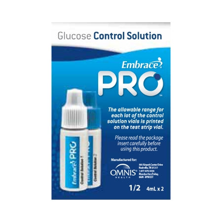 Embrace Pro - Blood Glucose Control Solution Blood Glucose Testing 2 X 4 mL Level 1 & Level 2 - ALL02AM0210