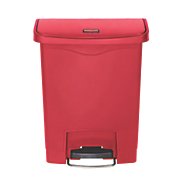 Saalfeld Redistribution Slim Jim Trash Can 8 gal. Rectangular Red Plastic Step On - 1883564