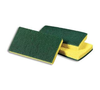 Saalfeld Redistribution Scotch-Brite Scouring Sponge / Pad Medium Duty Yellow / Green NonSterile Cellulose / Synthetic Fiber 3-3/5 X 6-1/10 Inch Reusable - 4801120688