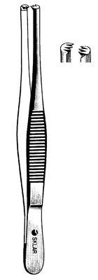 Sklar - Tissue Forceps 5 Inch Length OR Grade Stainless Steel NonSterile NonLocking Thumb Handle Straight 3 X 4 Teeth - 19-1650