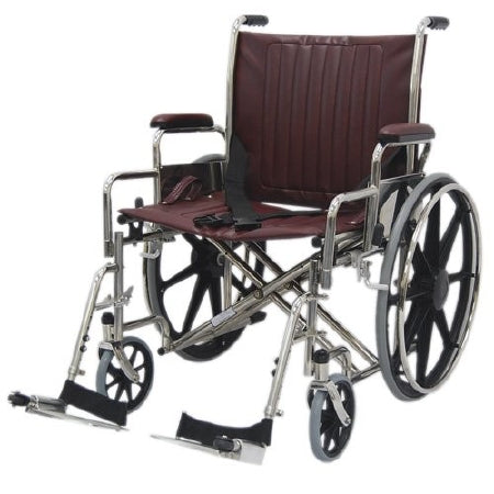Magmedix MRI Non-Magnetic Wheelchair Desk Length Arm Padded, Removable Arm Style Burgundy 22 Inch Seat Width 350 lbs. Weight Capacity - 03-WCA22DFB