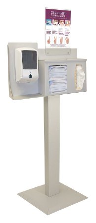 Bowman Manufacturing Bowman Hygiene Dispensing Station BOWMAN Quartz Beige Aluminum / Cold Rolled Steel / PETG Plastic Manual Floor Stand - BD106-0012