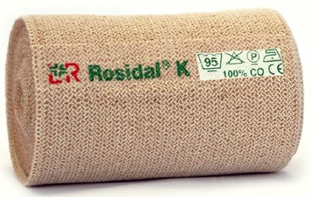 Lohmann & Rauscher Rosidal K Compression Bandage 4-7/10 Inch X 5-1/2 Yard High Compression Clip Detached Closure Tan NonSterile - 22203