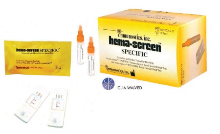 Immunostics hema-screen SPECIFIC Rapid Test Kit Colorectal Cancer Screening Fecal Occult Blood Test (iFOB or FIT) Stool Sample CLIA Waived 10 Tests - HSSPCAS-10