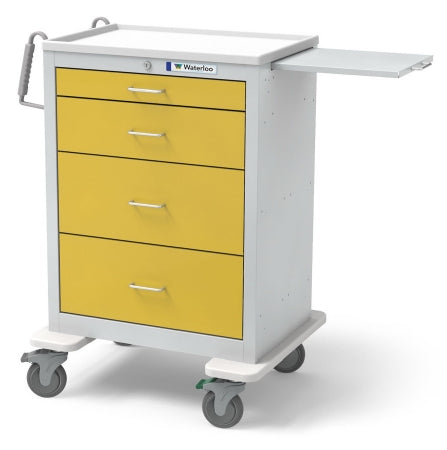 Waterloo Industries Isolation Cart Steel 24.5 X 29 X 43.5 Inch 4 Drawers Light Gray, Yellow - UTGKU-3699-YEL