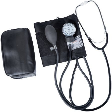 Omron - Aneroid Sphygmomanometer Combo Kit At Home Blood Pressue Kit Adult Size Nylon Cuff Single Head Stethoscope - 0104
