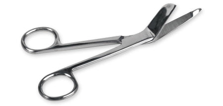 Medline - Bandage Scissors 7-1/4 Inch Length Floor Grade Stainless Steel Sterile Finger Ring Handle Angled Blunt Tip / Blunt Tip - DYND04001