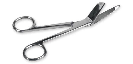 Medline - Bandage Scissors 7-1/4 Inch Length Floor Grade Stainless Steel Sterile Finger Ring Handle Angled Blunt Tip / Blunt Tip - DYND04001