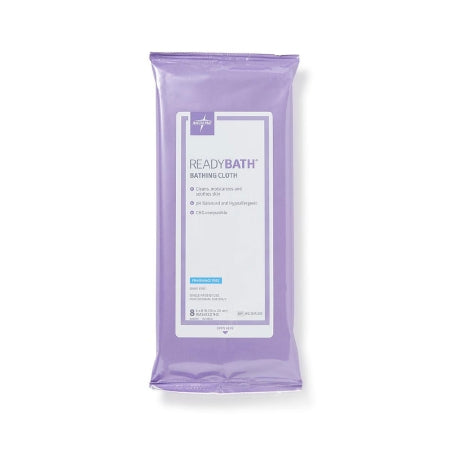 ReadyBath - Rinse-Free Bath Wipe Soft Pack Water / Cocamidopropyl PG-Dimonium Chloride Phosphate / Glycerin Unscented 8 Count - Medline - MSC095305