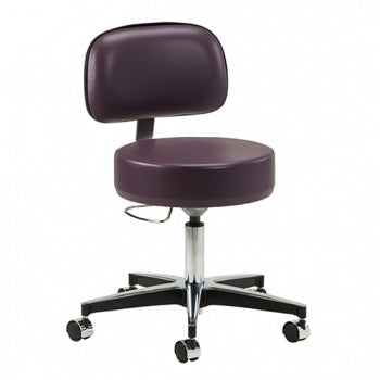 Clinton Industries Premier Series Exam Stool Upholstered Back Pneumatic Height Adjustment 5 Casters Cappuccino - 2156-21-25-3CO