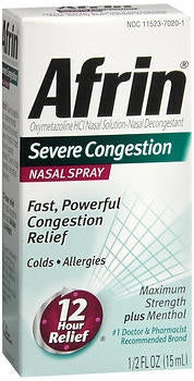 Bayer Afrin Severe Congestion Sinus Relief 0.05% Strength Nasal Spray 15 mL - 4110081117