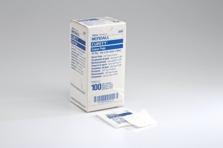 Cardinal Curity Gauze Sponge Gauze 12-Ply 2 X 2 Inch Square Sterile - 3381