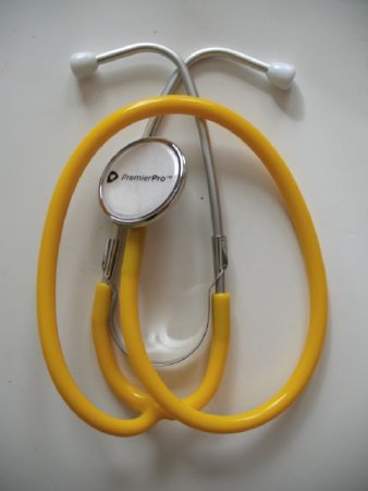 PremierPro - Classic Stethoscope Yellow 1-Tube 22 Inch Tube Single Head Chestpiece - 6340