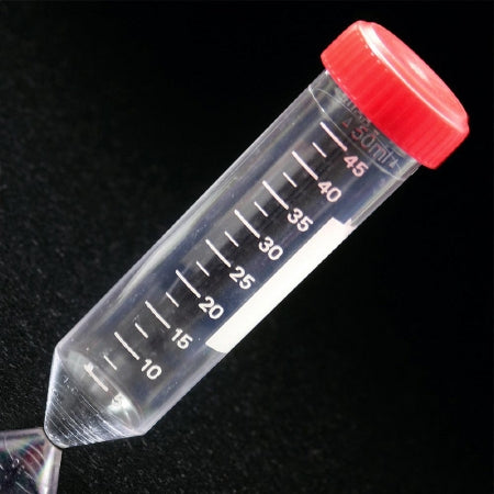 Globe Scientific - Centrifuge Tube Conical Bottom Plain 29.5 X 114 mm 50 mL Red Screw Cap Polystyrene Tube - 6253