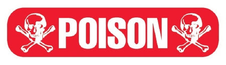United Ad Label Pre-Printed Label Warning Label POISON Red 3/8 X 1-5/8 Inch - ULFP108