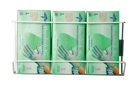 Alimed Glove Box Holder Vertical Mount 3-Box White 3-3/4 X 11 X 16 Inch Coated Wire - 924747