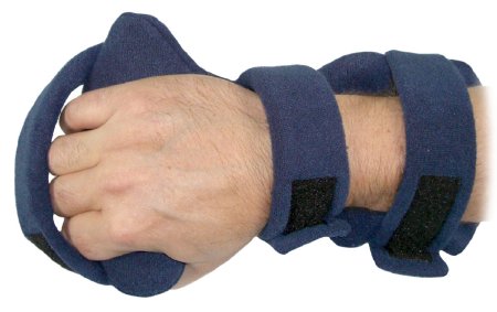 ComfySplints - Hand Deviation Orthosis Below-the-Wrist Swivel Terry Cloth Left or Right Hand Blue One Size Fits Most - 081503846